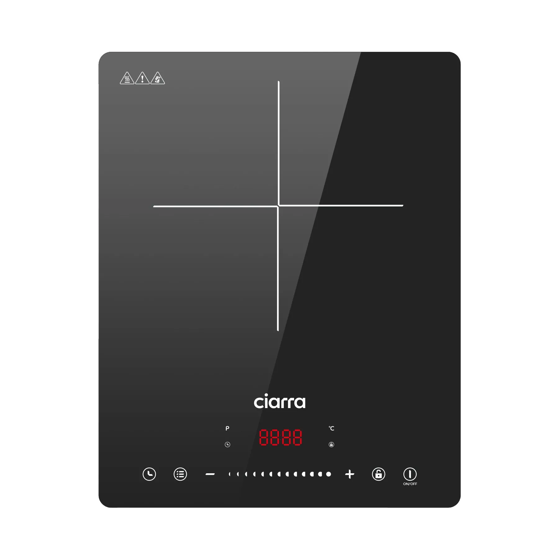 CIARRA Portable Induction Hob 13 Amp Plug 2000W Single Hotplate with Touch Control CBTIH1-OW