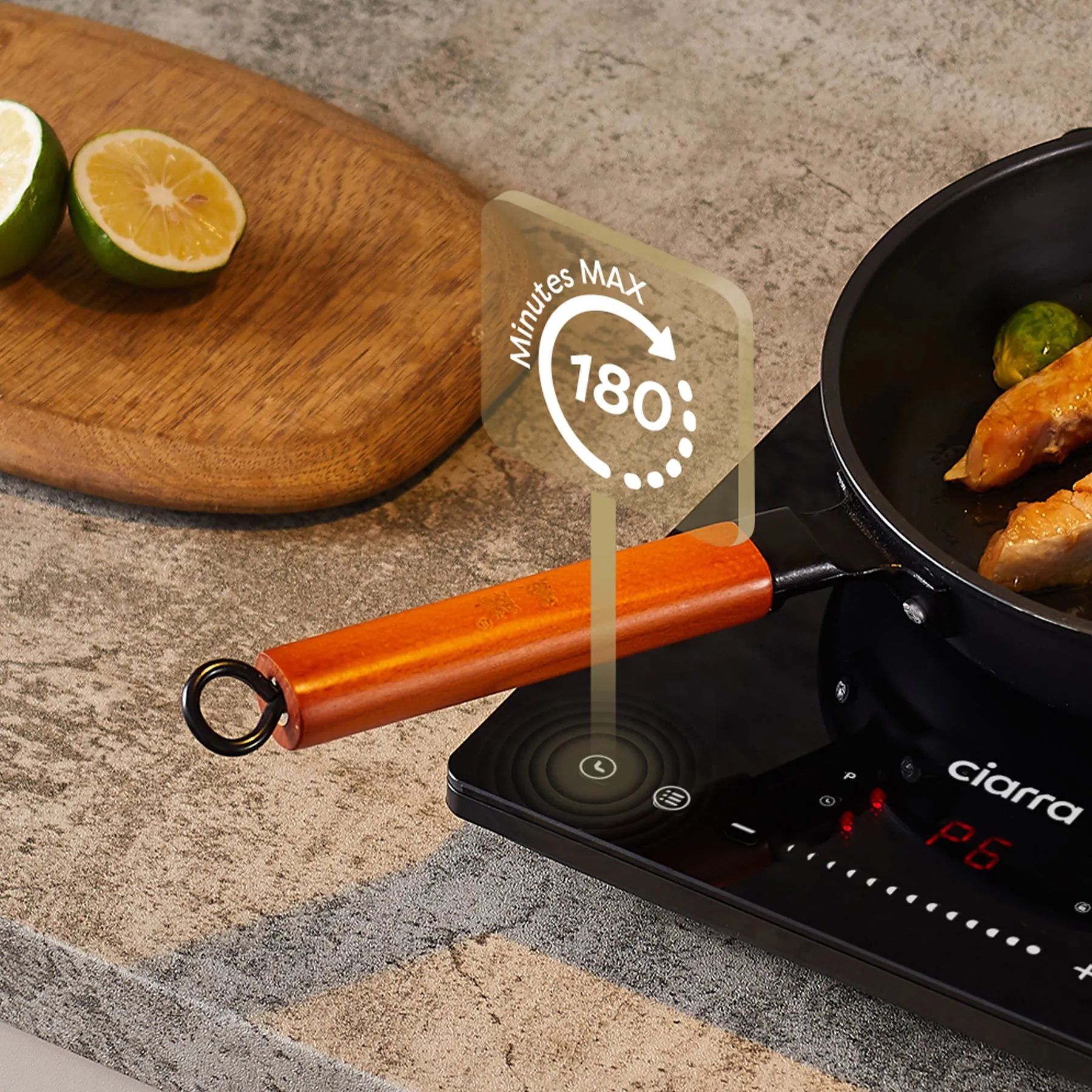 CIARRA Portable Induction Hob 13 Amp Plug 2000W Single Hotplate with Touch Control CBTIH1-OW