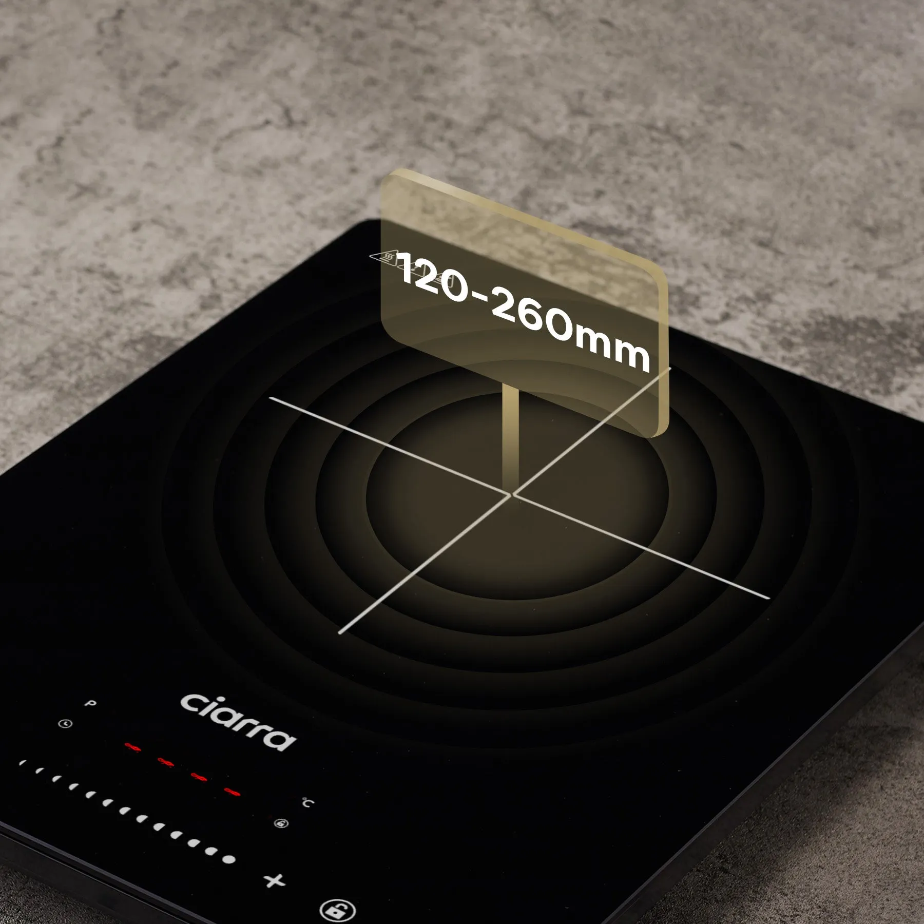 CIARRA Portable Induction Hob 13 Amp Plug 2000W Single Hotplate with Touch Control CBTIH1-OW