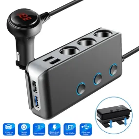 Cigarette Lighter Adapter 120W 12V 3 Socket Cigarette Lighter