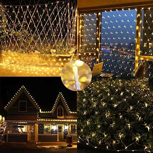 CITRA 300 LED Net Mesh Fairy String Light Still Effect Lighting 10x10 Foot for Diwali Decorationm Backdrop Garden Tree Waterproof - Warm White
