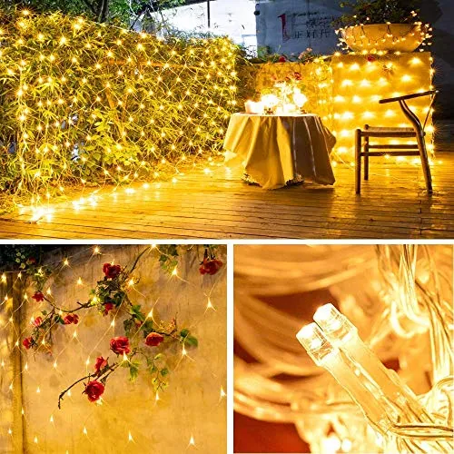 CITRA 300 LED Net Mesh Fairy String Light Still Effect Lighting 10x10 Foot for Diwali Decorationm Backdrop Garden Tree Waterproof - Warm White