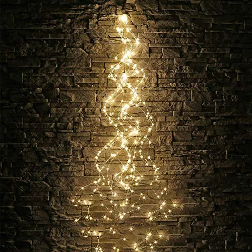 CITRA Waterproof Decorative Vine String Lights, 10 Strands 200 LEDs Hanging Twinkle Fairy Lights Silver Wire Timbo Starry Lights for Home,Office, Diwali, Eid & Christmas Decoration - Warm White