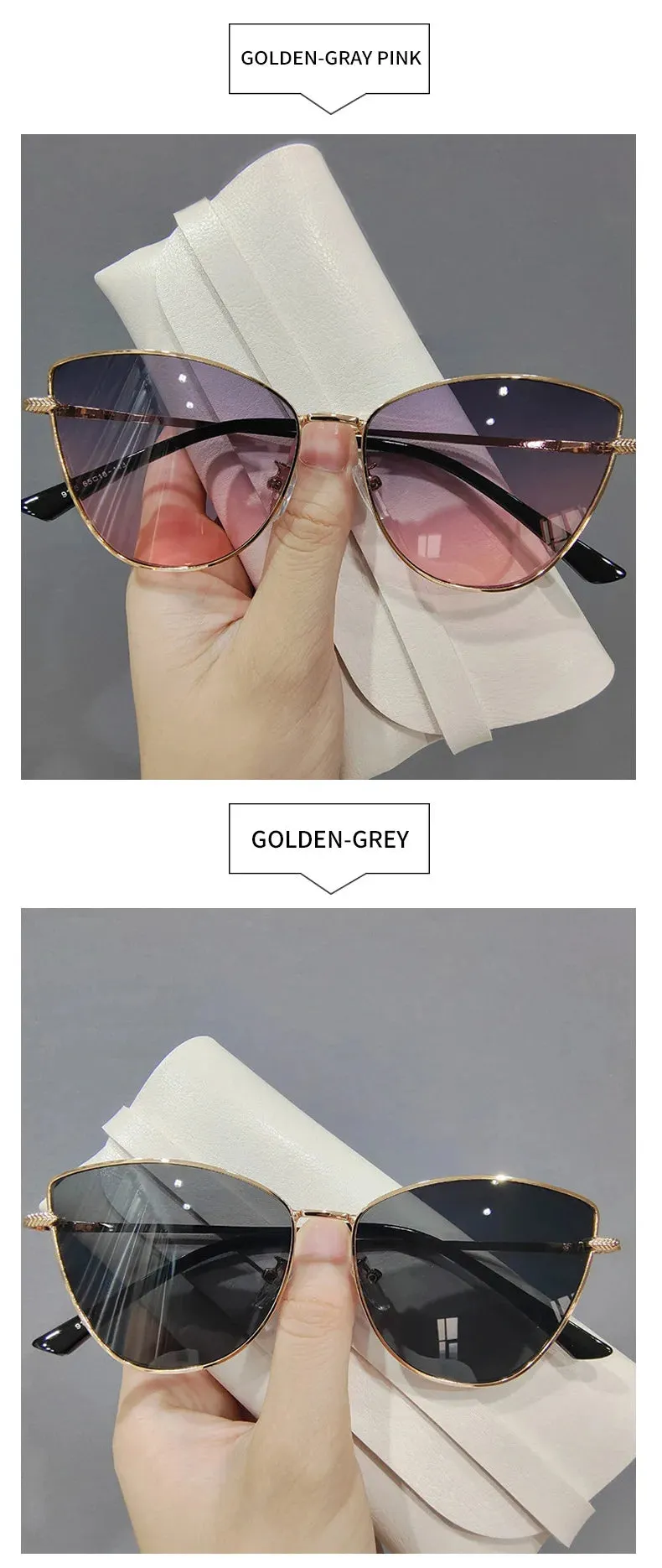 Classic Fashion Sunglasses Women Cat Eye Sun Mirror Vintage Eyewear Men Driving Sun Glasses UV400 Designer Sunglasses