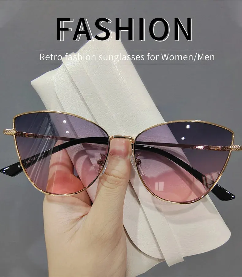 Classic Fashion Sunglasses Women Cat Eye Sun Mirror Vintage Eyewear Men Driving Sun Glasses UV400 Designer Sunglasses