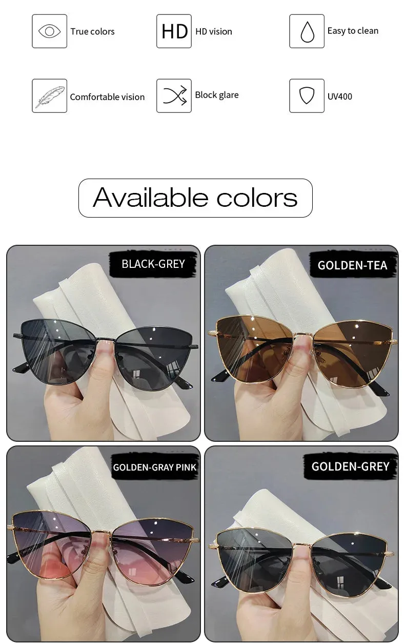 Classic Fashion Sunglasses Women Cat Eye Sun Mirror Vintage Eyewear Men Driving Sun Glasses UV400 Designer Sunglasses