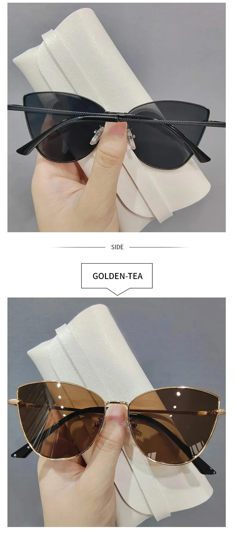Classic Fashion Sunglasses Women Cat Eye Sun Mirror Vintage Eyewear Men Driving Sun Glasses UV400 Designer Sunglasses