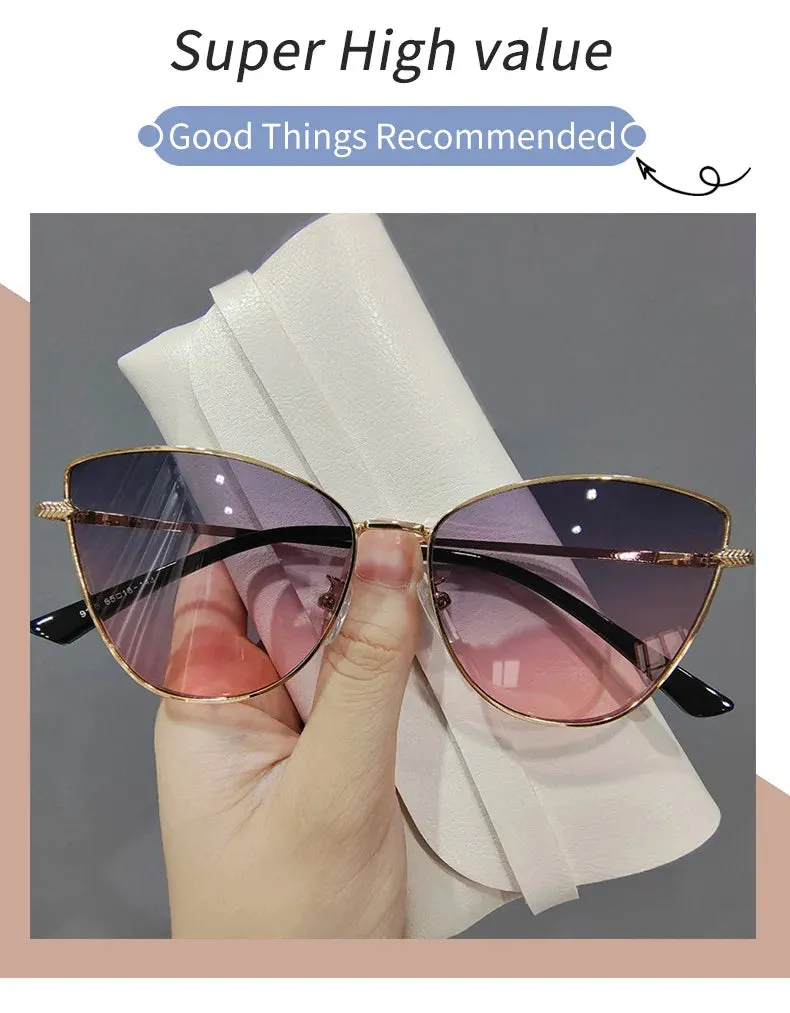 Classic Fashion Sunglasses Women Cat Eye Sun Mirror Vintage Eyewear Men Driving Sun Glasses UV400 Designer Sunglasses