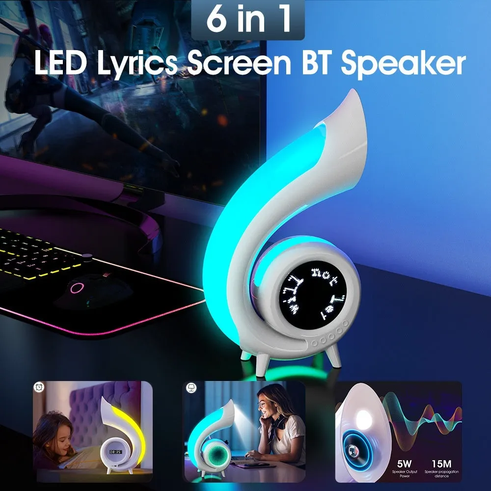 Conch Bluetooth Speaker Lamp | RGB Light with Lyrics Display