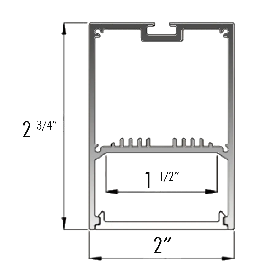 Core ALP220 2" Wide Designer Surface/Suspended LED Profile - 48 Inches