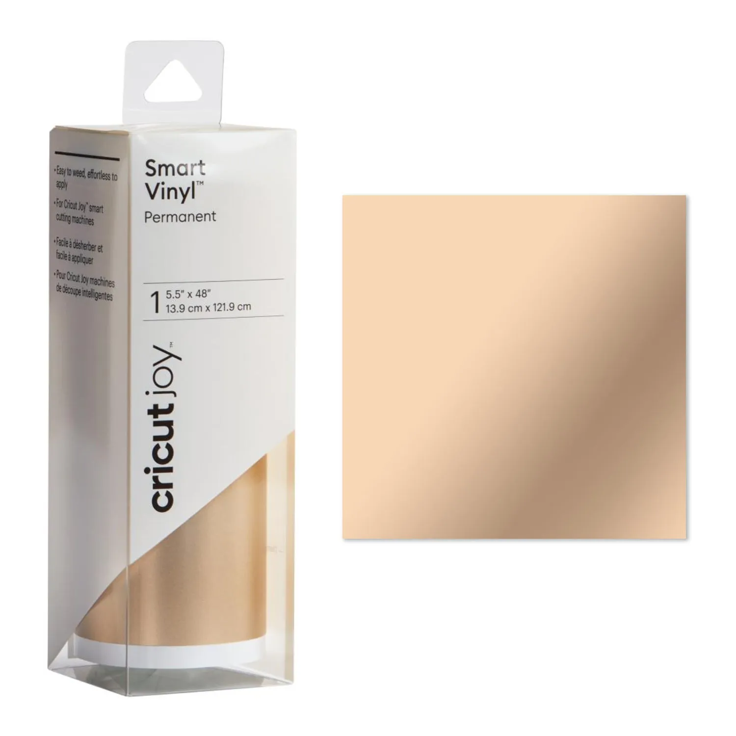 Cricut Joy Smart Vinyl Matte Metallic Permanent Roll 5.5in x 48in - Champagne