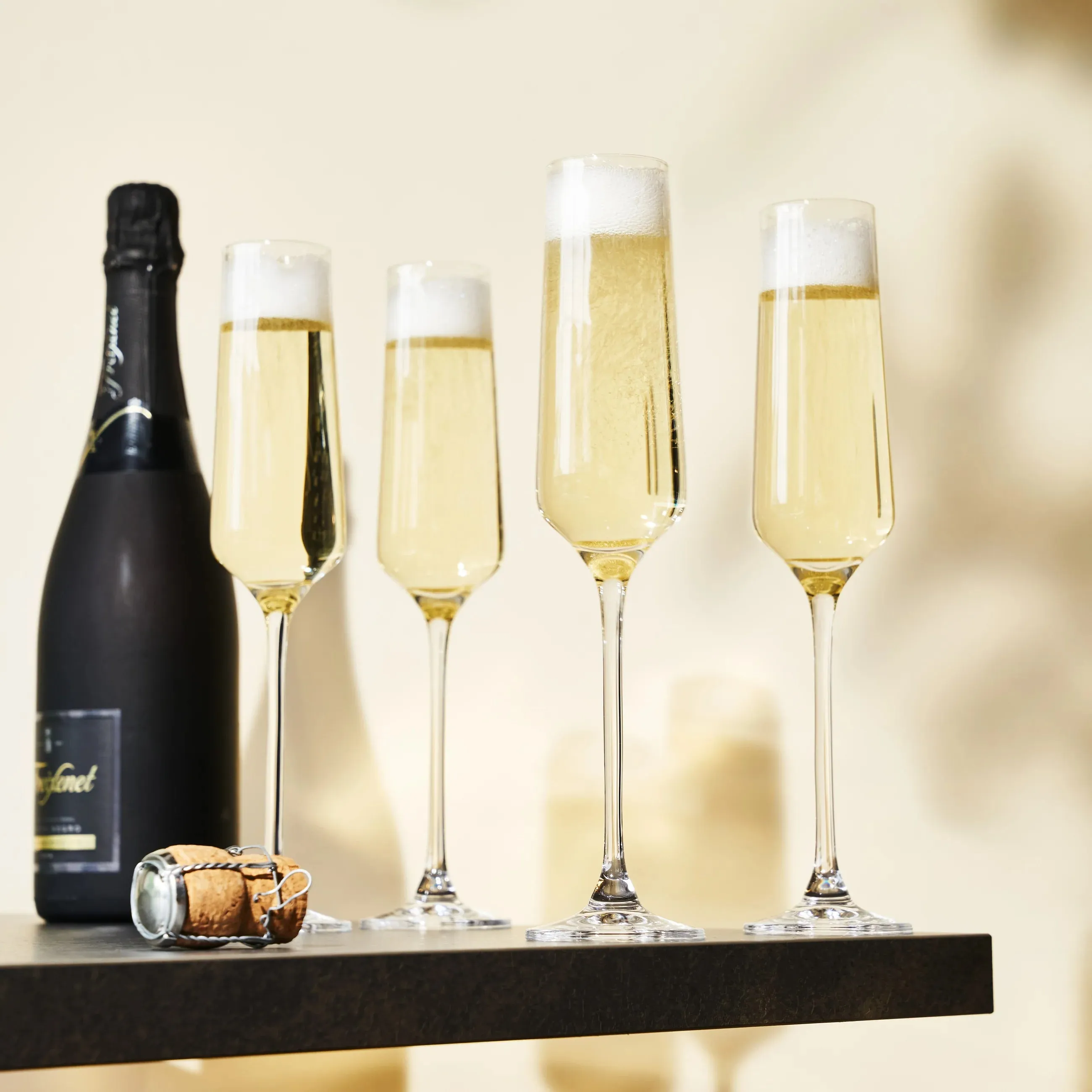 Crystal Champagne Flutes | Set of 4