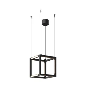 Cube 14 in. LED Pendant Light Satin Nickel Finish