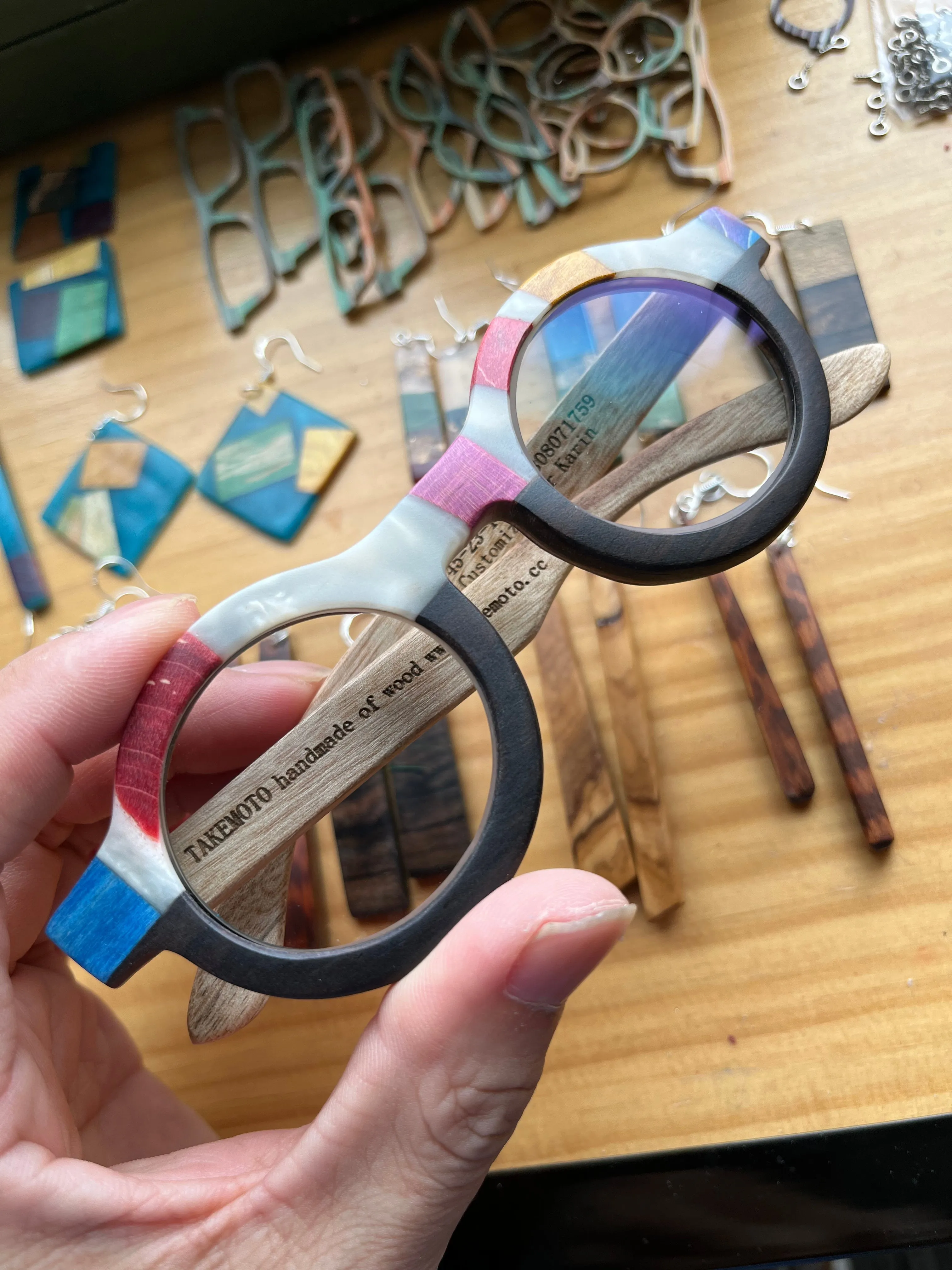 custom multicolor wood & resin craft