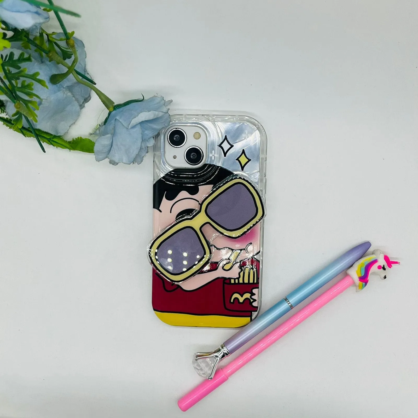 Cute Shinchan glasses holder case in Red color