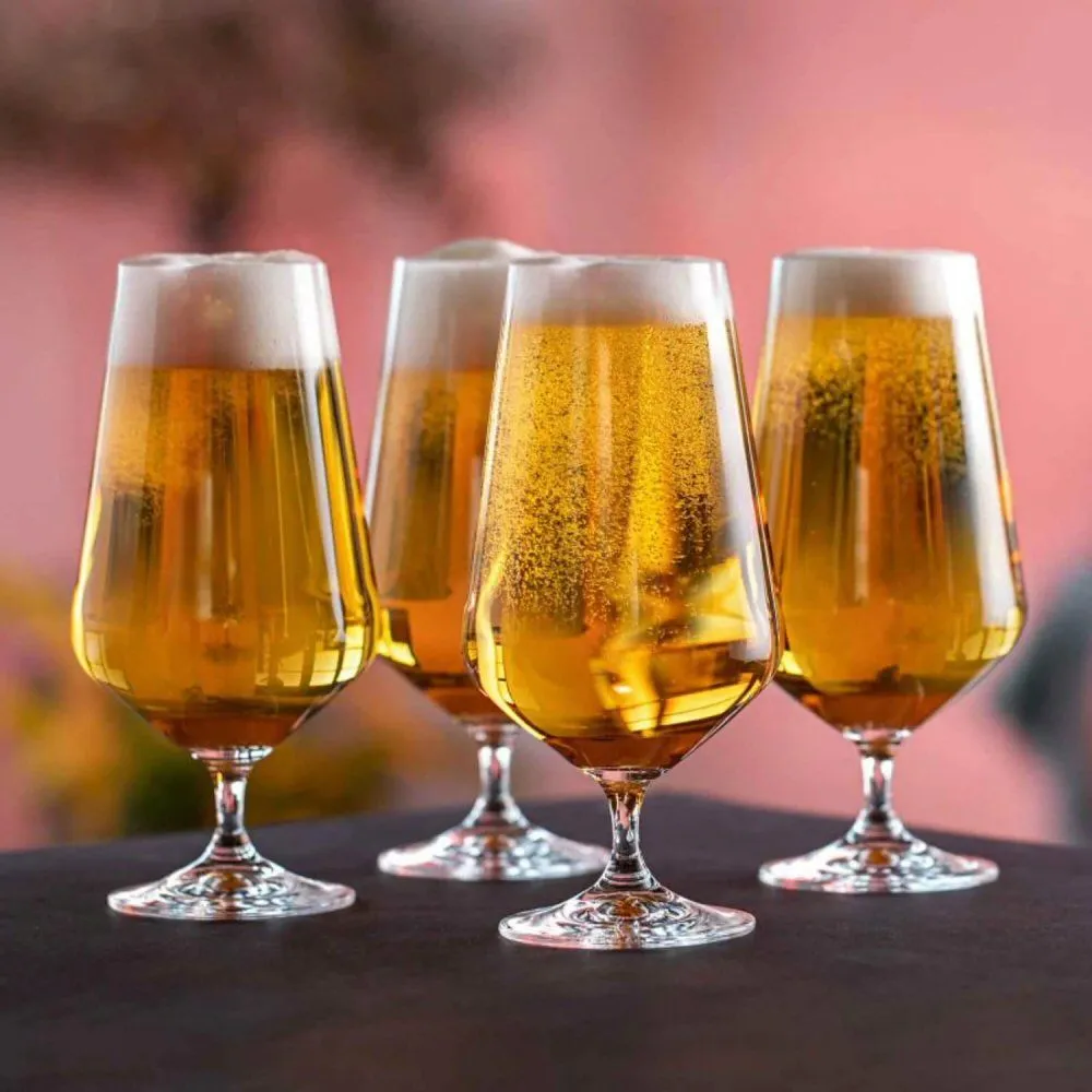 Dartington Crystal Cheers Set of 4 Stemmed Beer Glasses
