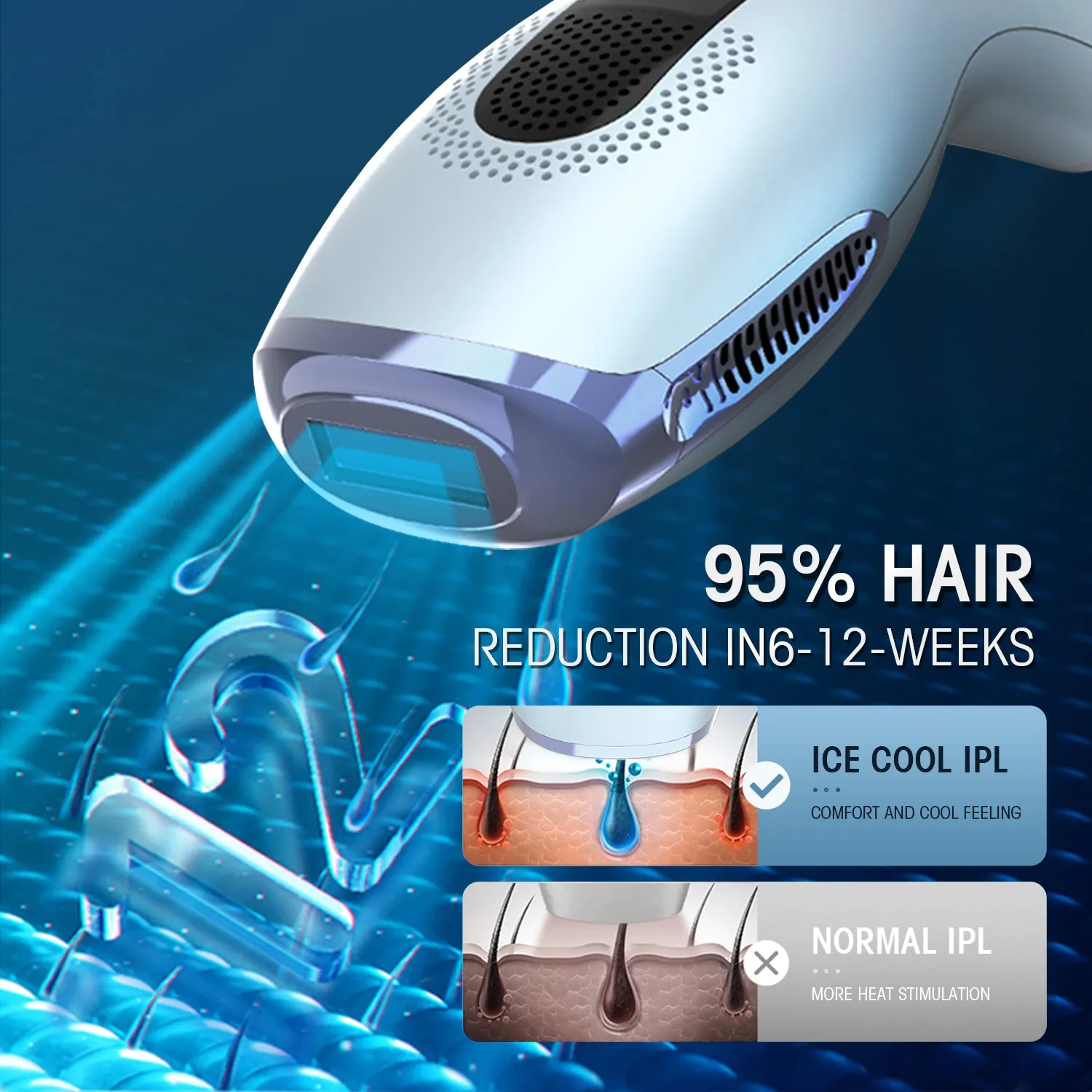 Deess GP592 Ice Cooling IPL Hair Removal System Home Use 2 In 1 Device Unchangeable Lamps Unlimited Shots