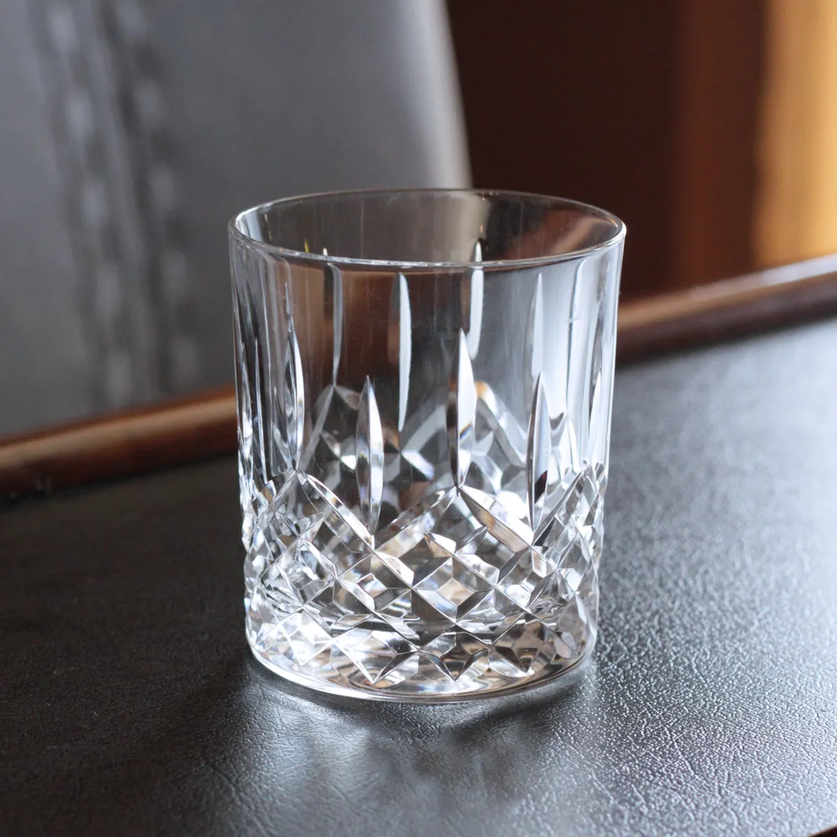 Diamond Pattern Crystal Whiskey Glasses