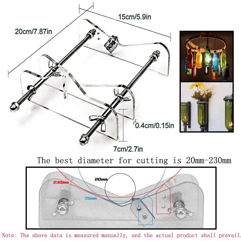 DIY Glass Bottle Cutter Tool Square Round Wine Beer Glass