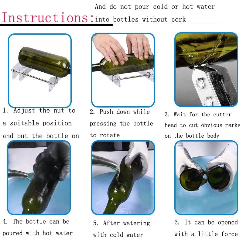 DIY Glass Bottle Cutter Tool Square Round Wine Beer Glass