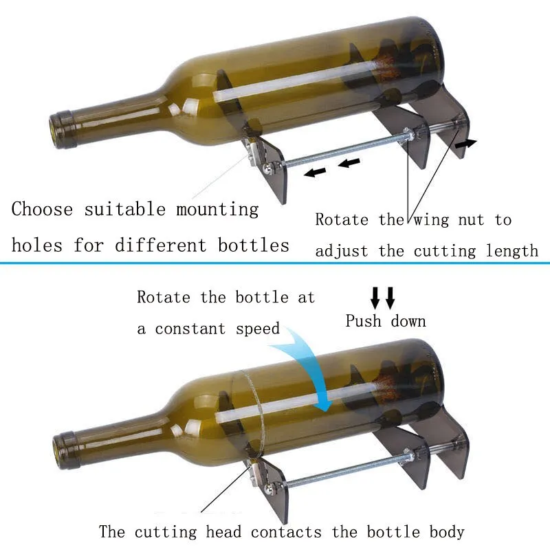 DIY Glass Bottle Cutter Tool Square Round Wine Beer Glass