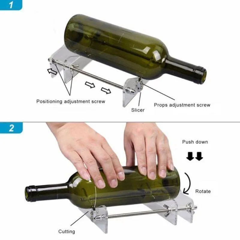 DIY Glass Bottle Cutter Tool Square Round Wine Beer Glass