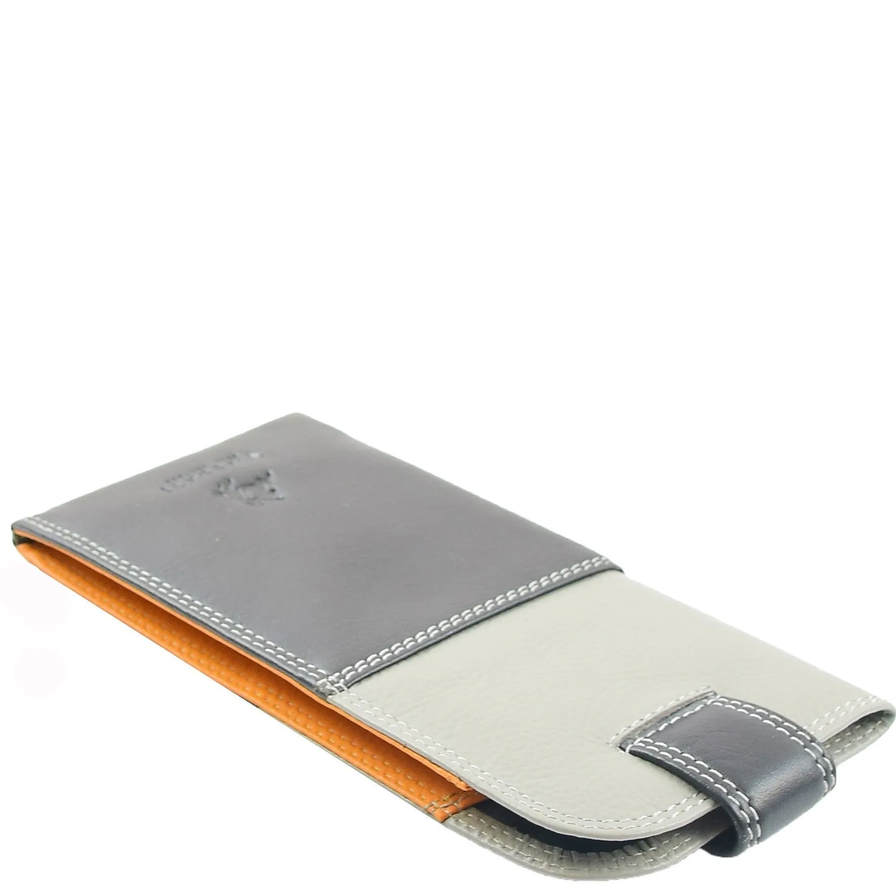 DR658 Stylish Genuine Leather Glasses Case Cover Black Multi