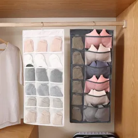 Dual-Sided Hanging Closet Organizer with Mesh Pockets
