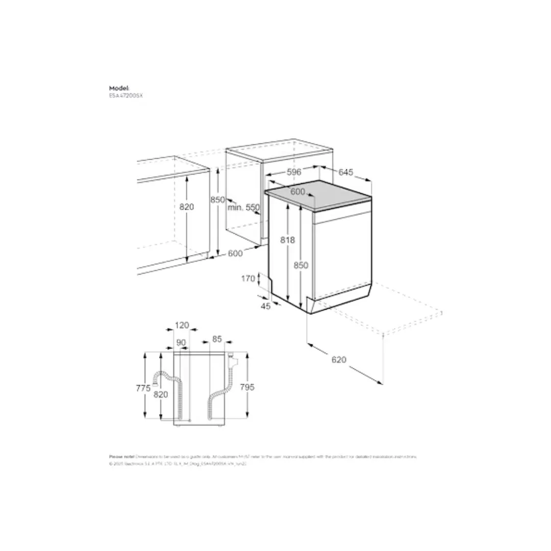 Electrolux ESA47200SX 60cm UltimateCare 300 Freestanding Dishwasher with 13 Place Settings