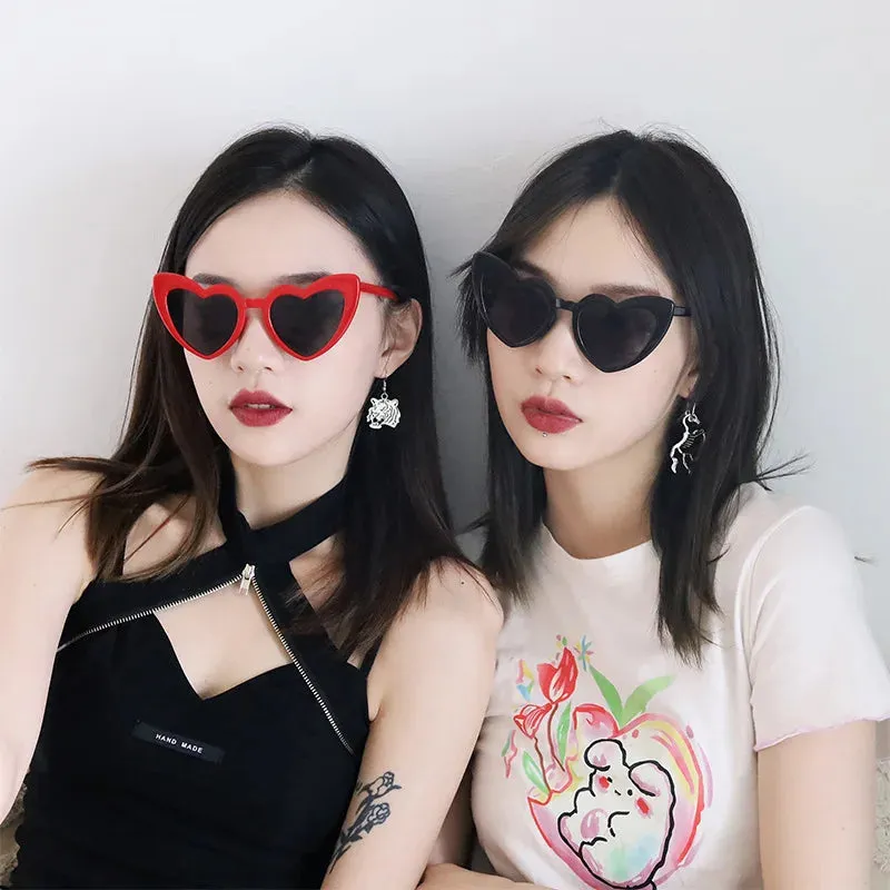 Fashion Euro-American Style Sunglasses For Women Trendy Street Photographic Eyewear Vintage Heart Shape Women's Glasses