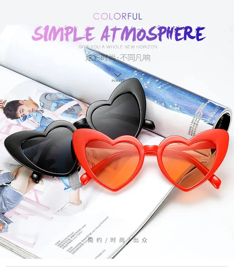 Fashion Euro-American Style Sunglasses For Women Trendy Street Photographic Eyewear Vintage Heart Shape Women's Glasses