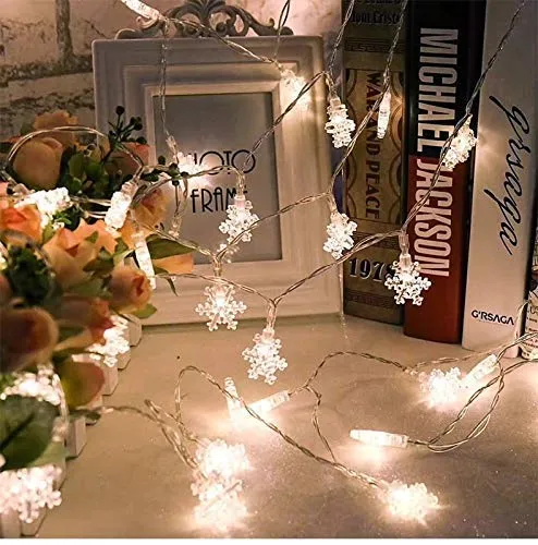 fizzytech Decorative Snowflake String LED Lights for Diwali Christmas Wedding (Warm White, 3 m)