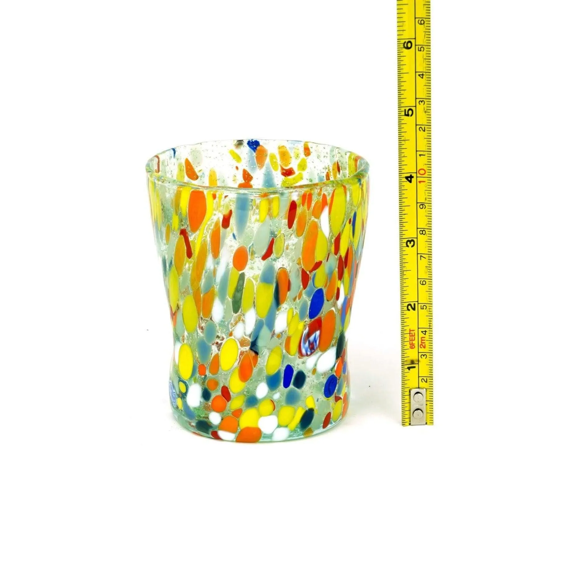 Franco Multi-Colored Glass Drinking Glasses, Set of 6, Made in Murano, Italy