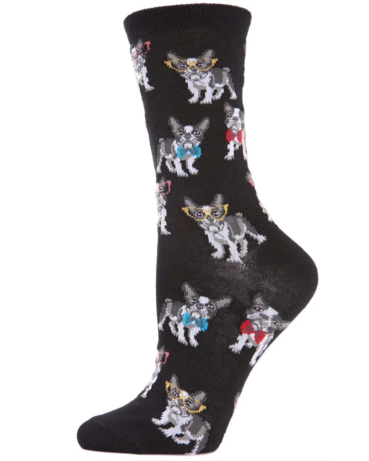 French Bulldogs Bowtie Bamboo Blend Crew Socks