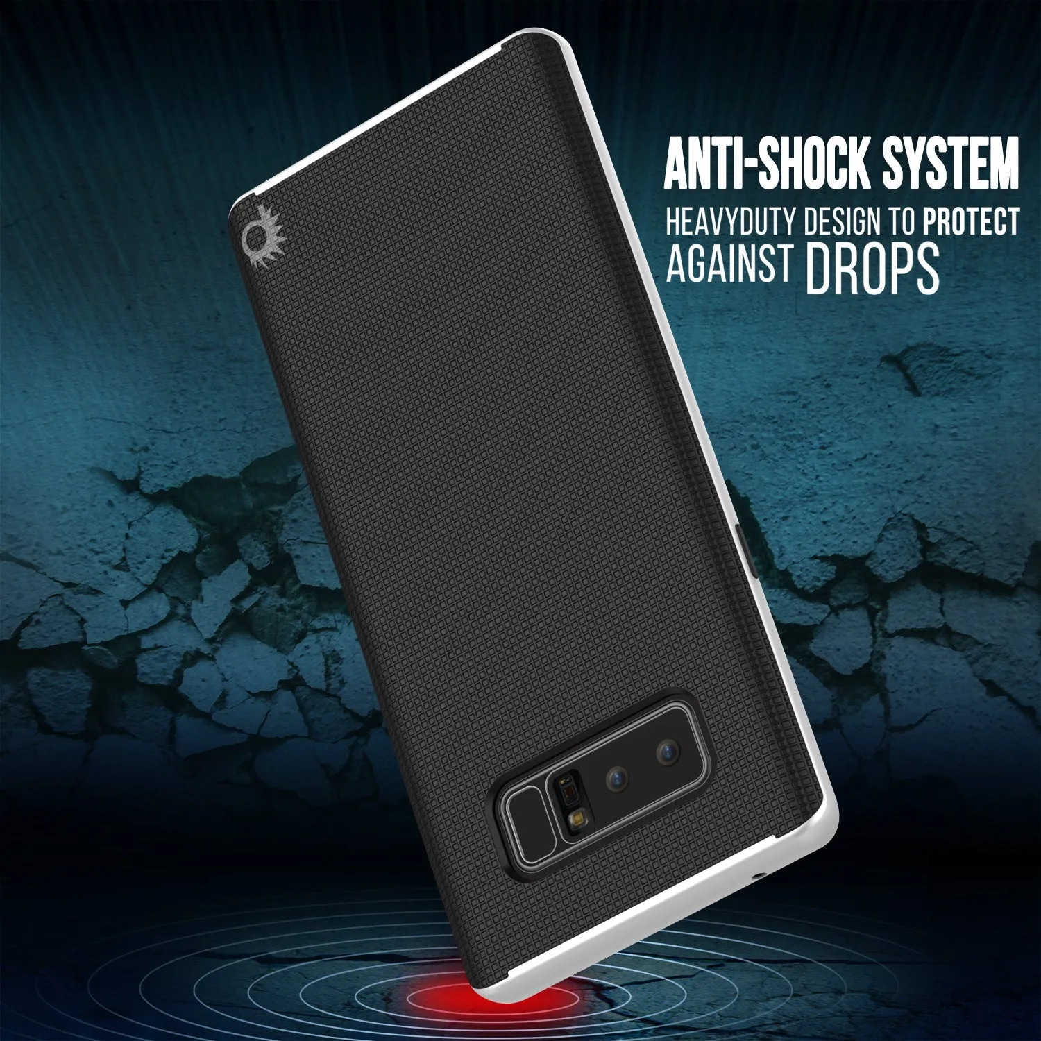 Galaxy Note 8 Hybrid 3-Piece Anti-Shock Dual Layer Bumper Case | White