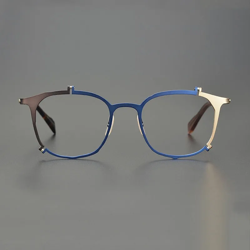 Gatenac Unisex Full Rim Irregular Square Titanium Eyeglasses Gxyj867