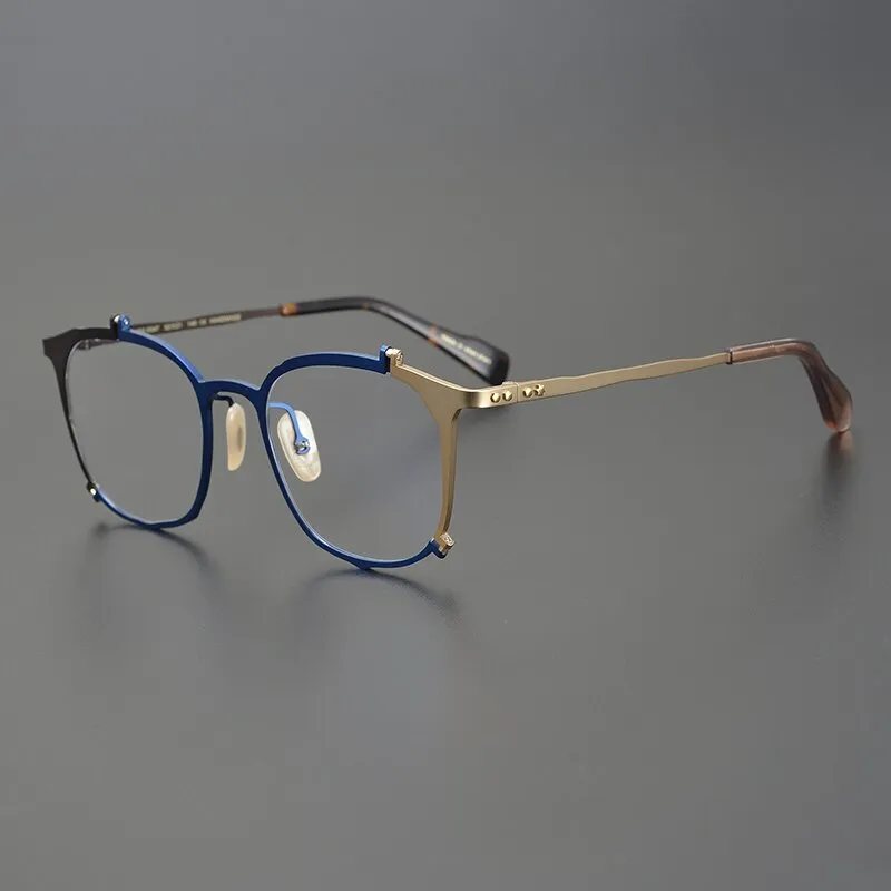 Gatenac Unisex Full Rim Irregular Square Titanium Eyeglasses Gxyj867