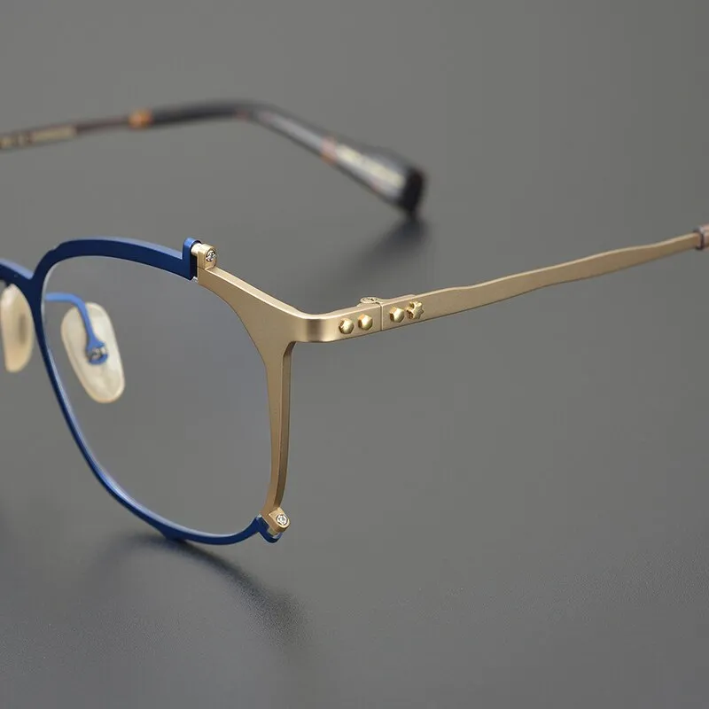 Gatenac Unisex Full Rim Irregular Square Titanium Eyeglasses Gxyj867