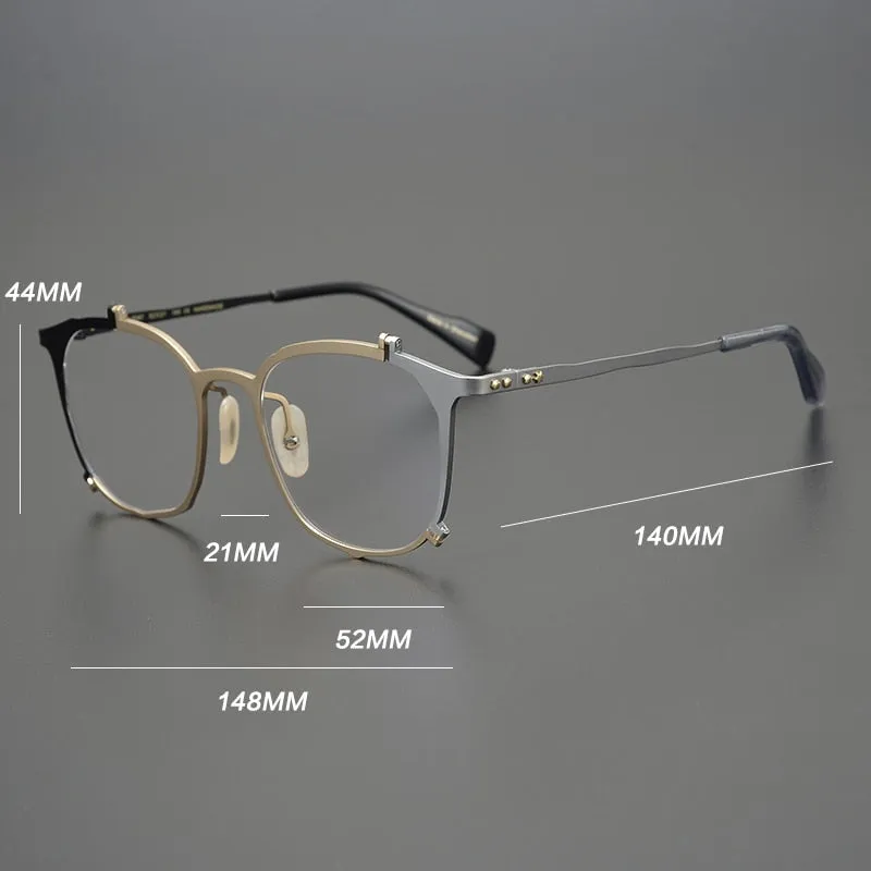 Gatenac Unisex Full Rim Irregular Square Titanium Eyeglasses Gxyj867