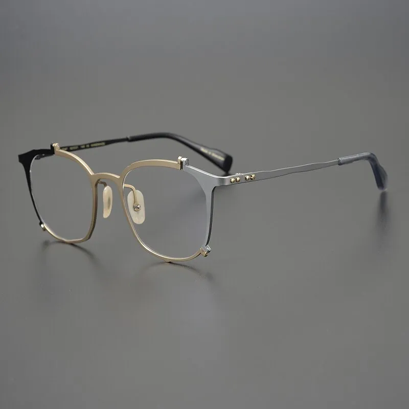 Gatenac Unisex Full Rim Irregular Square Titanium Eyeglasses Gxyj867