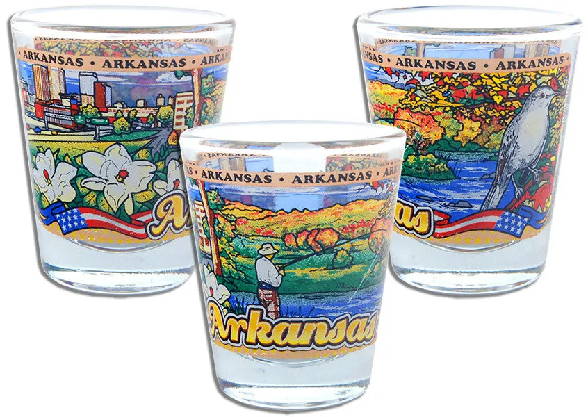 GLAR99 Shot Glass Panorama Arkansas