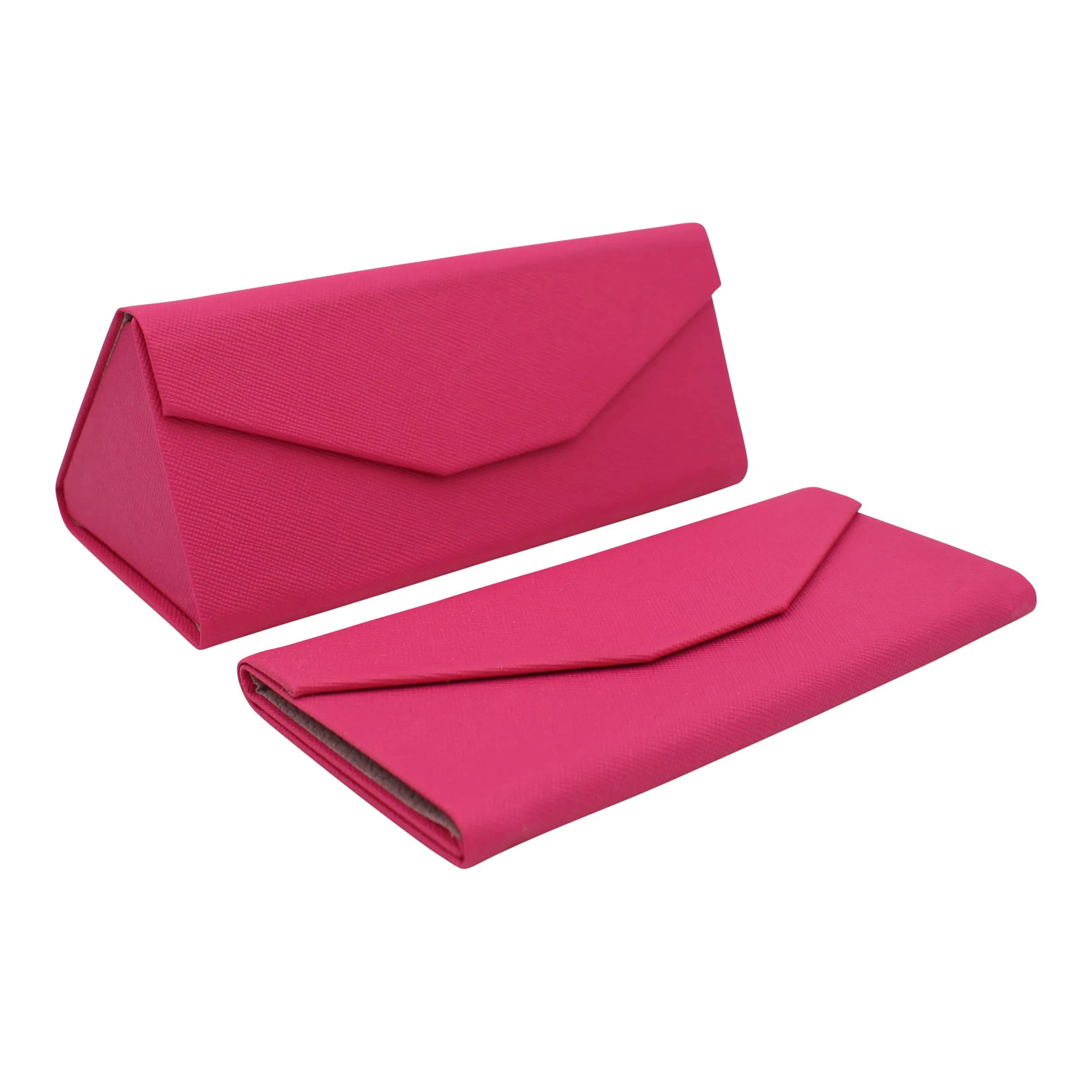 Hardshell Eco Leather Solid Color Folding Glasses Case