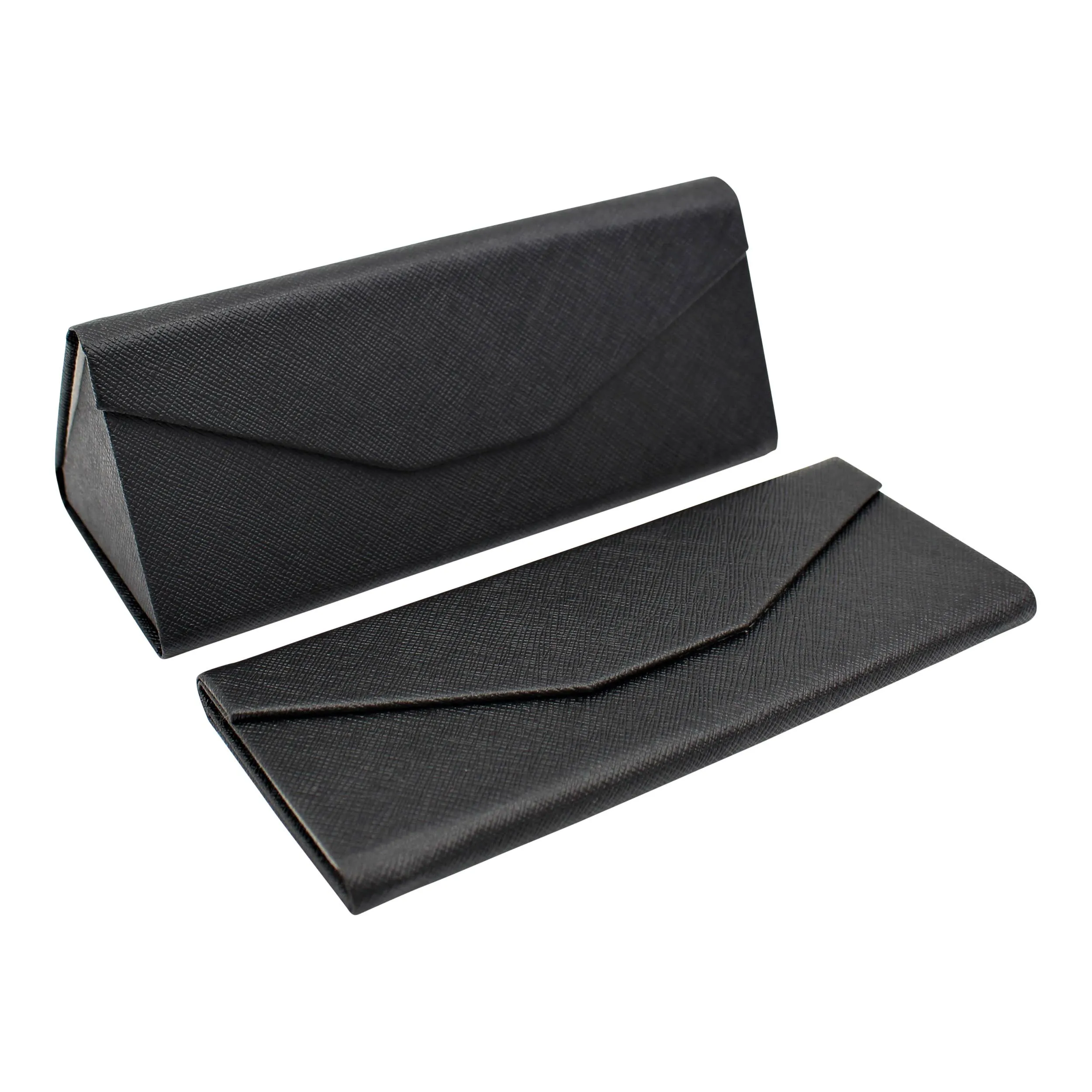 Hardshell Eco Leather Solid Color Folding Glasses Case