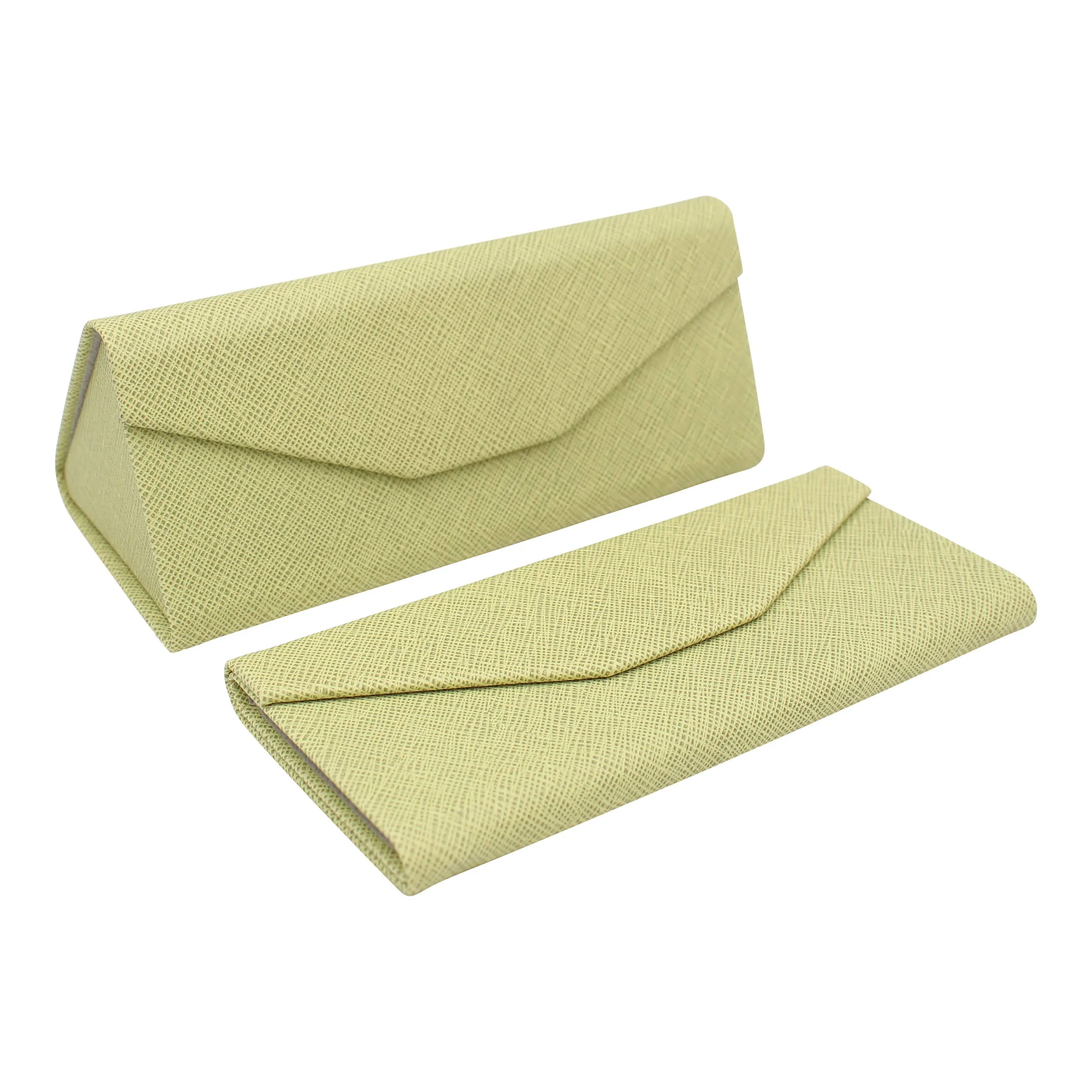Hardshell Eco Leather Solid Color Folding Glasses Case