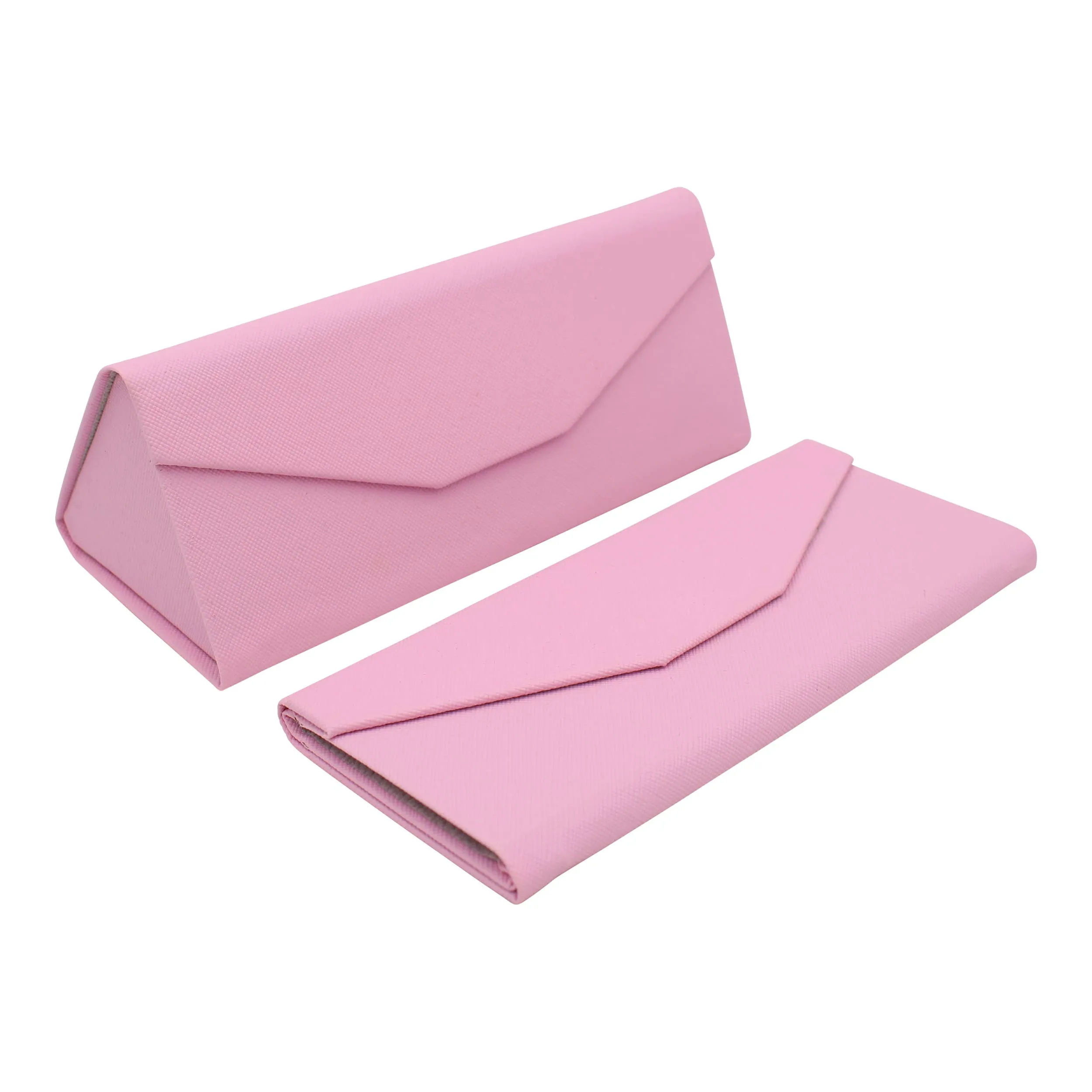 Hardshell Eco Leather Solid Color Folding Glasses Case