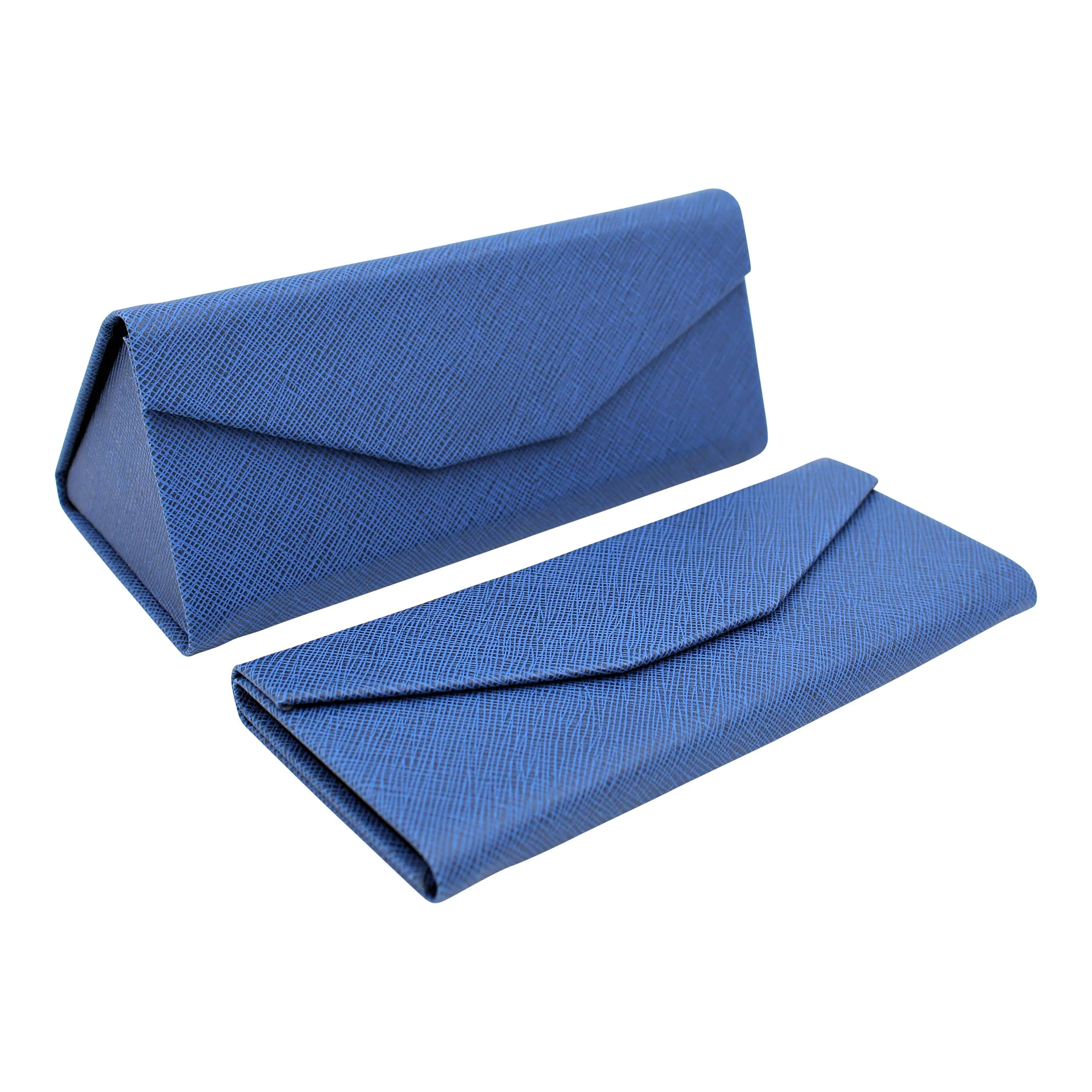 Hardshell Eco Leather Solid Color Folding Glasses Case
