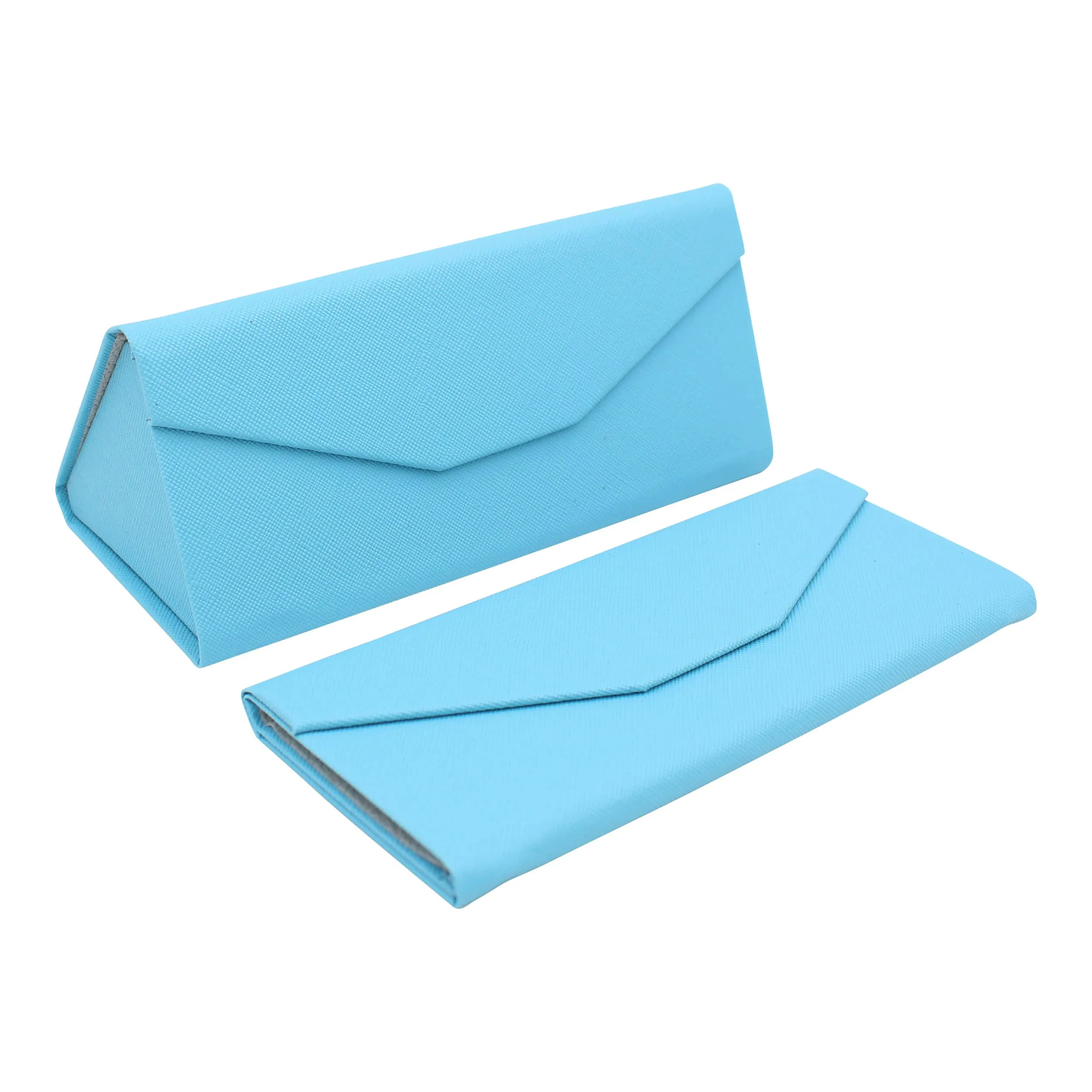 Hardshell Eco Leather Solid Color Folding Glasses Case