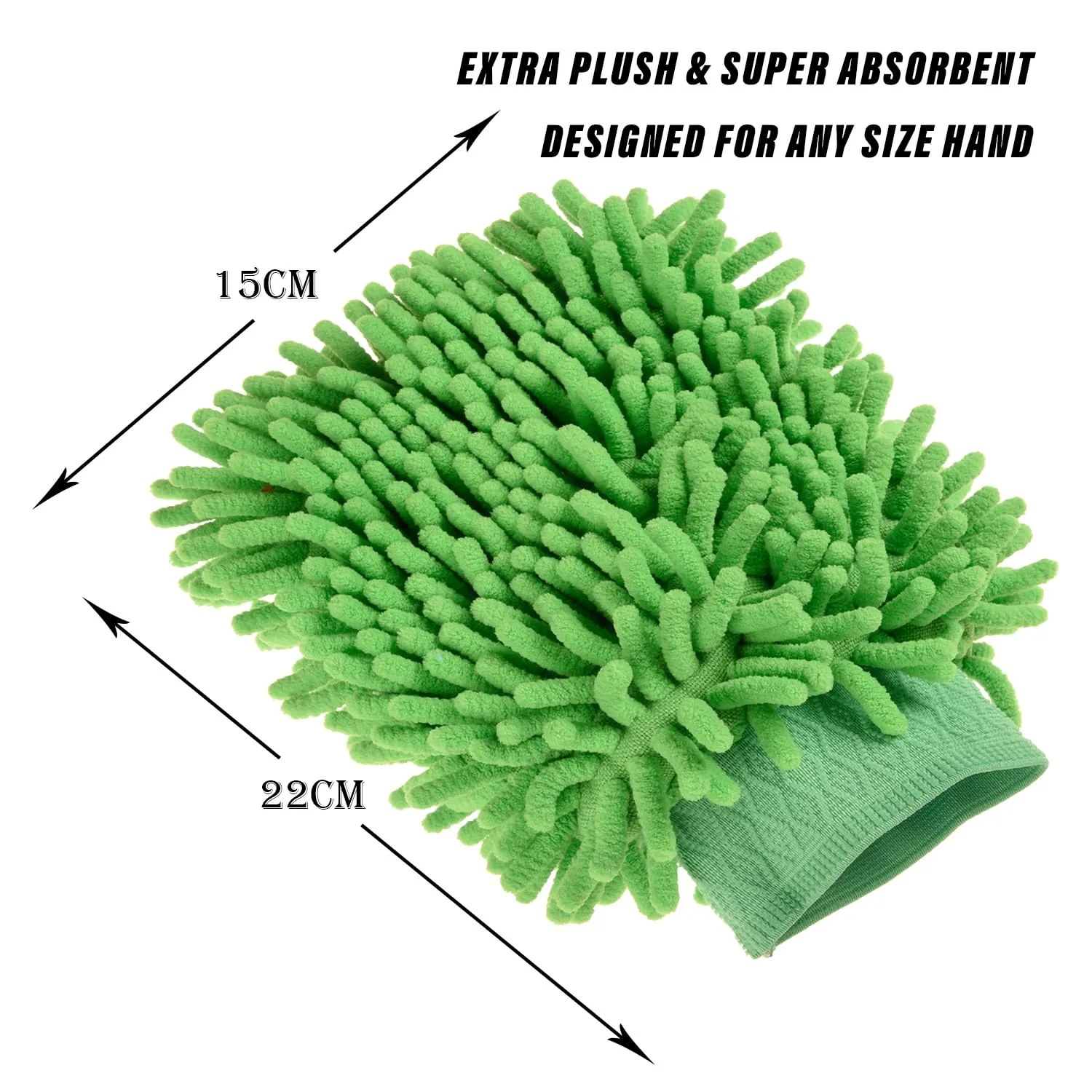 Heart Home Gloves | Microfiber Cleaning Gloves | Chenille Mitts for Kitchen | 50 GSM Hand Duster for Kitchen | Hand Gloves For Car | Duster for Glass | Pack of 2 | Green