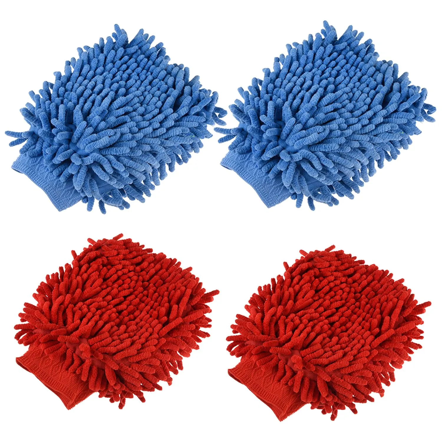 Heart Home Gloves | Microfiber Cleaning Gloves | Chenille Mitts for Kitchen | 50 GSM Hand Duster for Kitchen | Hand Gloves For Car | Duster for Glass | Pack of 4 | Multi