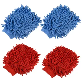 Heart Home Gloves | Microfiber Cleaning Gloves | Chenille Mitts for Kitchen | 50 GSM Hand Duster for Kitchen | Hand Gloves For Car | Duster for Glass | Pack of 4 | Multi